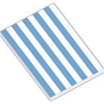 Vertical Stripes - White and Iceberg Blue Large Memo Pads
