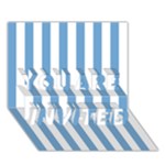 Vertical Stripes - White and Iceberg Blue YOU ARE INVITED 3D Greeting Card (7x5)
