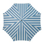 Vertical Stripes - White and Iceberg Blue Golf Umbrella