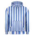 Vertical Stripes - White and Cornflower Blue Men s Zipper Hoodie