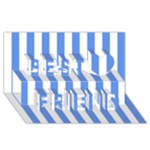 Vertical Stripes - White and Cornflower Blue Best Friends 3D Greeting Card (8x4)