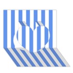Vertical Stripes - White and Cornflower Blue Heart 3D Greeting Card (7x5)