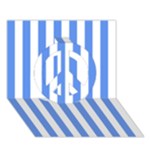 Vertical Stripes - White and Cornflower Blue Peace Sign 3D Greeting Card (7x5)