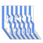 Vertical Stripes - White and Cornflower Blue Get Well 3D Greeting Card (7x5)