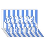 Vertical Stripes - White and Cornflower Blue Congrats Graduate 3D Greeting Card (8x4)