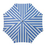Vertical Stripes - White and Cornflower Blue Golf Umbrella