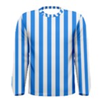 Vertical Stripes - White and Dodger Blue Men s Long Sleeve T-shirt