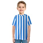 Vertical Stripes - White and Dodger Blue Kid s Sport Mesh Tee