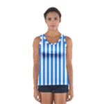 Vertical Stripes - White and Dodger Blue Women s Sport Tank Top