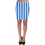 Vertical Stripes - White and Dodger Blue Bodycon Skirt