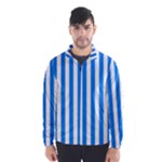Vertical Stripes - White and Dodger Blue Wind Breaker (Men)