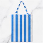 Vertical Stripes - White and Dodger Blue Classic Tote Bag