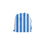 Vertical Stripes - White and Dodger Blue Drawstring Pouch (XS)