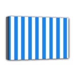 Vertical Stripes - White and Dodger Blue Deluxe Canvas 18  x 12  (Stretched)