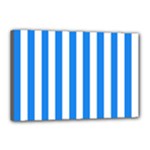Vertical Stripes - White and Dodger Blue Canvas 18  x 12  (Stretched)