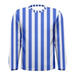 Vertical Stripes - White and Royal Blue Men s Long Sleeve T-shirt