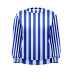 Vertical Stripes - White and Royal Blue Women s Sweatshirt