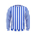 Vertical Stripes - White and Royal Blue Kid s Sweatshirt