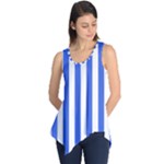 Vertical Stripes - White and Royal Blue Sleeveless Tunic