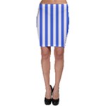 Vertical Stripes - White and Royal Blue Bodycon Skirt
