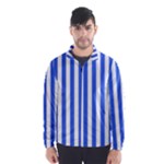 Vertical Stripes - White and Royal Blue Wind Breaker (Men)