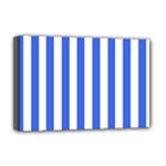 Vertical Stripes - White and Royal Blue Deluxe Canvas 18  x 12  (Stretched)