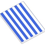 Vertical Stripes - White and Royal Blue Large Memo Pads