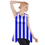 Vertical Stripes - White and Blue Side Drop Tank Tunic