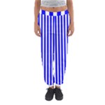 Vertical Stripes - White and Blue Women s Jogger Sweatpants