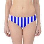 Vertical Stripes - White and Blue Hipster Bikini Bottoms