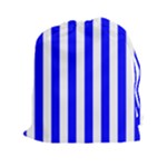 Vertical Stripes - White and Blue Drawstring Pouch (XXl)