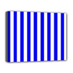 Vertical Stripes - White and Blue Deluxe Canvas 20  x 16  (Stretched)