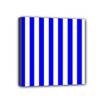 Vertical Stripes - White and Blue Mini Canvas 4  x 4  (Stretched)