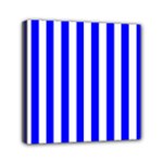 Vertical Stripes - White and Blue Mini Canvas 6  x 6  (Stretched)