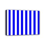 Vertical Stripes - White and Blue Mini Canvas 7  x 5  (Stretched)