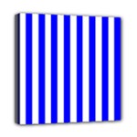 Vertical Stripes - White and Blue Mini Canvas 8  x 8  (Stretched)