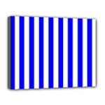 Vertical Stripes - White and Blue Canvas 14  x 11  (Stretched)