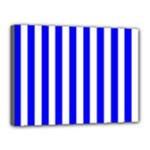 Vertical Stripes - White and Blue Canvas 16  x 12  (Stretched)