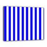 Vertical Stripes - White and Blue Canvas 20  x 16  (Stretched)