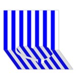 Vertical Stripes - White and Blue Heart Bottom 3D Greeting Card (7x5)