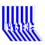 Vertical Stripes - White and Blue HOPE 3D Greeting Card (7x5)