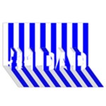 Vertical Stripes - White and Blue #1 DAD 3D Greeting Card (8x4)