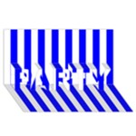 Vertical Stripes - White and Blue PARTY 3D Greeting Card (8x4)