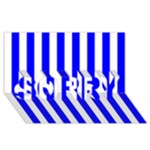 Vertical Stripes - White and Blue SORRY 3D Greeting Card (8x4)