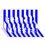 Vertical Stripes - White and Blue Best Wish 3D Greeting Card (8x4)