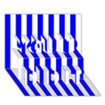Vertical Stripes - White and Blue You Did It 3D Greeting Card (7x5)