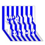 Vertical Stripes - White and Blue You Rock 3D Greeting Card (7x5)