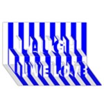 Vertical Stripes - White and Blue Laugh Live Love 3D Greeting Card (8x4)