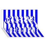 Vertical Stripes - White and Blue Congrats Graduate 3D Greeting Card (8x4)