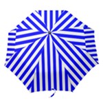 Vertical Stripes - White and Blue Folding Umbrella